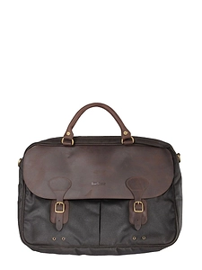 Barbour Foldover Logo Embossed Briefcase