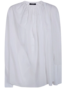 Balmain Ruched Detail Crepe Blouse