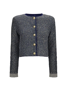 Balmain Sequinned Cropped Cardigan