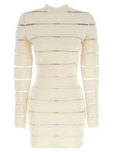 Balmain Sheer Panel Sequin Mini Dress