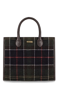 Barbour Logo-Patch Checked Tote Bag