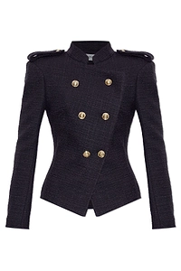 Balmain Tweed Structured Double-Breasted Blazer