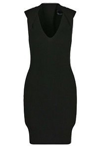 Balmain V-Neck Knitted Mini Dress