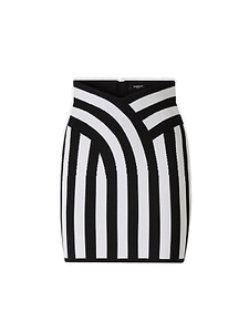 Balmain Striped Knit Mini Skirt