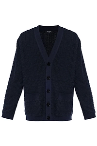 Balmain V-Neck Monogram Cardigan