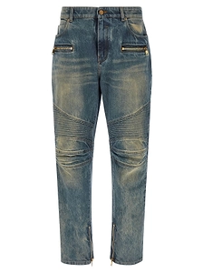Balmain Vintage Denim Biker Jeans