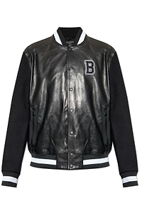 Balmain Varsity Leather Bomber Jacket
