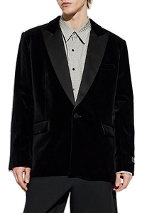 Balmain Velvet And Satin 1-Button Blazer