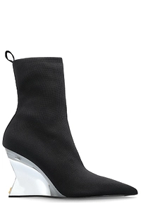 Balmain Wedge Knit Ankle Boots
