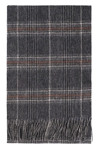 Barbour Rectangular Checked Fringed Scarf