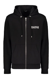 Balmain Zip-Up Logo Hoodie