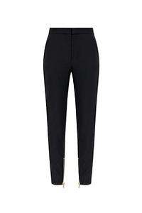 Balmain Zipped Slim-Fit Grain De Poudre Trousers
