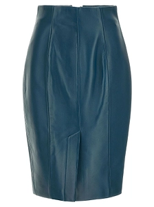 Balmain Zipped Leather Skirt