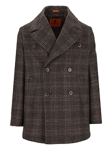 Barena Caposile Double-Breasted Check Coat