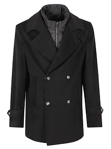 Barba Double-Breasted Layered Coat