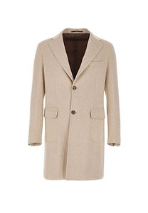 Barba Half-Belt Single-Breasted Coat