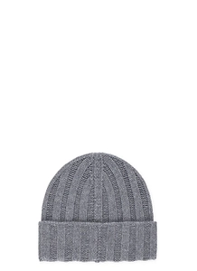 Barna Cashmere Ribbed Beanie Hat