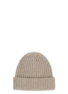 Barna Cashmere Ribbed Knitted Hat