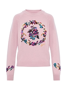 Barrie Bouquet Intarsia Knit Sweater