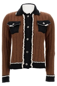 Barrie Denim Ribbed Knit Jacket