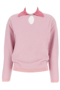 Barrie Embellished Brooch Detailed Collared Sweater