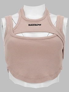 Barrow Cutout Ribbed Cropped T-Shirt