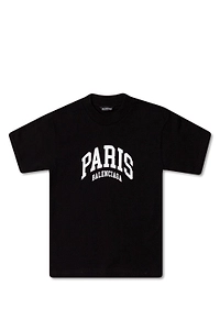 Kids Paris Logo Printed Crewneck T-Shirt