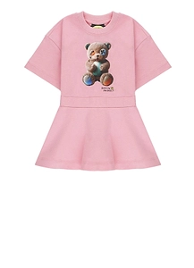 Barrow Kids Teddy Print Flared Dress