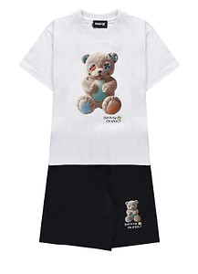 Barrow Kids Teddy Print T-Shirt And Shorts Set