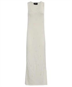 Barrow Logo Intarsia Distressed Maxi Dress