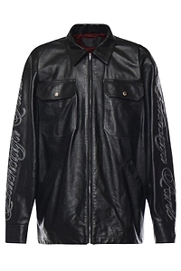 Oversized Logo Embroidered Jacket