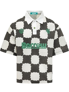 Barrow Logo Printed Checked Polo Shirt