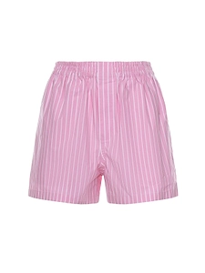 Pinstriped Elastic Waist Shorts