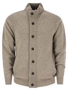 Barbour High-Neck Button-Up Cardigan