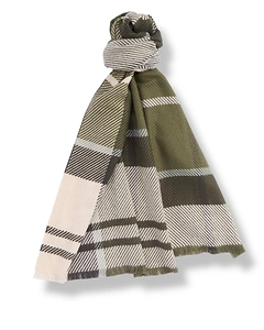 Barbour Checked Frayed-Edge Scarf