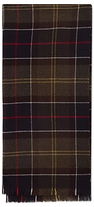 Barbour Checked Fringed Scarf