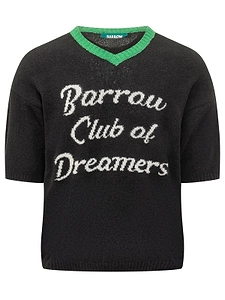 Barrow Slogan V-Neck Knitted Top