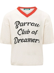 Barrow Slogan V-Neck Knitted Top