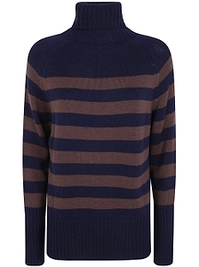 Base Striped Turtleneck Knitted Sweater