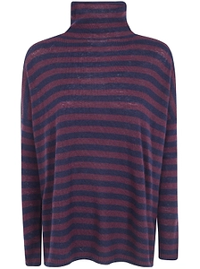 Base Striped Turtleneck Knitted Sweater