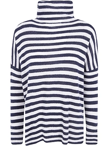 Base Striped Turtleneck Knitted Sweater
