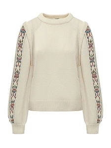 Ba&Sh Elda Patterned Sleeve Knitted Sweater
