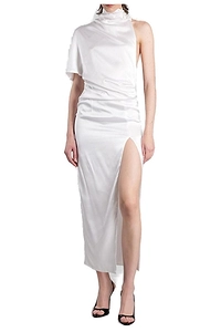 Batakovic Asymmetric Satin Midi Dress