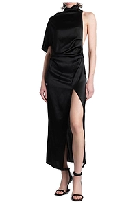 Batakovic Asymmetric Satin Midi Dress