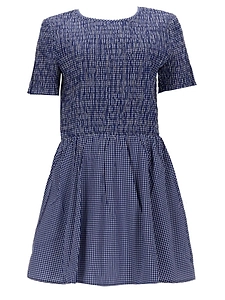 Baum Und Pferdgarten Smocked Check Mini Dress