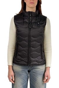 Blauer Zip-Up Quilted Gilet