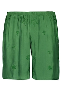 Baziszt Embroidered Elastic Waist Shorts