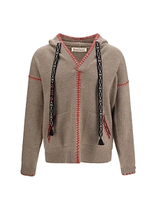 Baziszt Kafti Embroidered Hooded Knitted Sweater