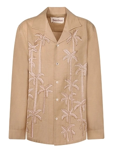 Baziszt Palm Embroidered Long Sleeve Shirt