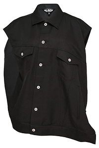 Black Comme Des GarÇOns Button-Up Asymmetric Gilet